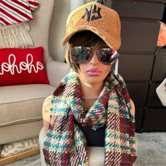 ✨NEW✨ (2) Brown & Black NY Sherpa sheep wool trucker hat Caps - Picture 4 of 10